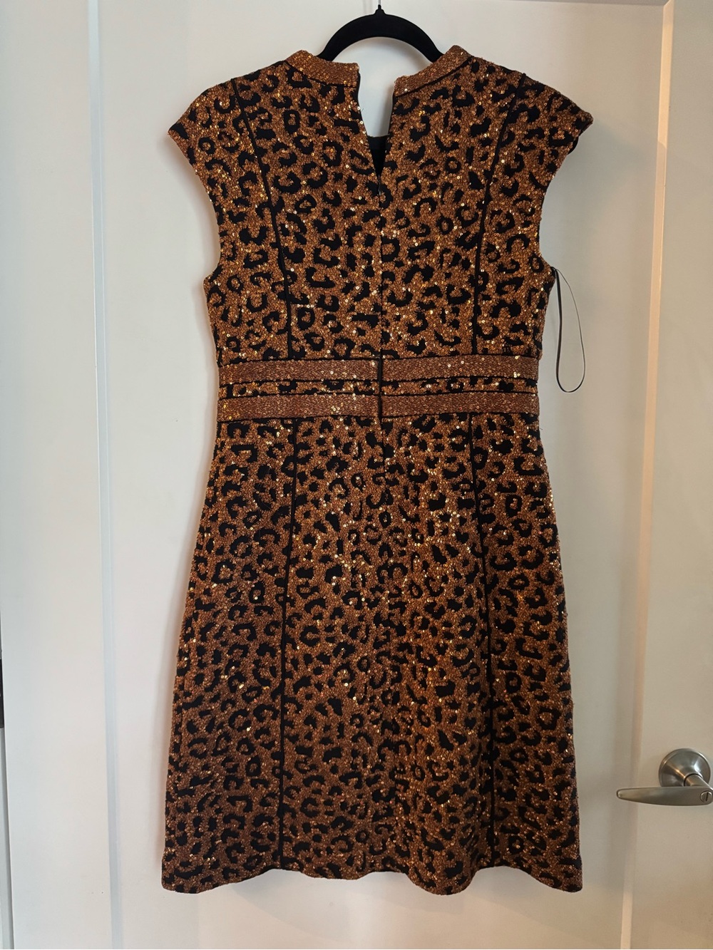 St John Sequined Leopard Dress in Bronze